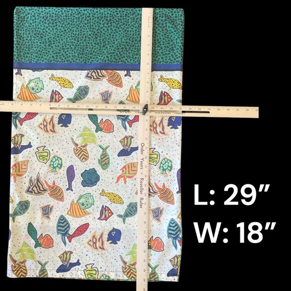 Vintage J. Kee Sheridan Pillowcases Vibrant Abstract Sea Life Patterns Beachy - Picture 6 of 8